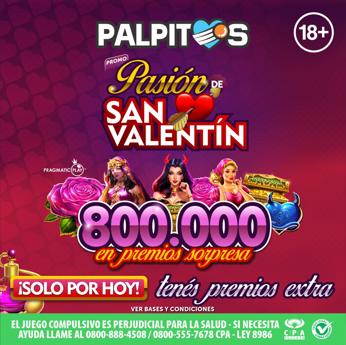 ¡Promo especial de #SanValentín! 💘 800.000 en premios, jugá con <a href="/Palpitosok/">Pálpitos</a> 🙌🏻 ➡️ lc.cx/03roml