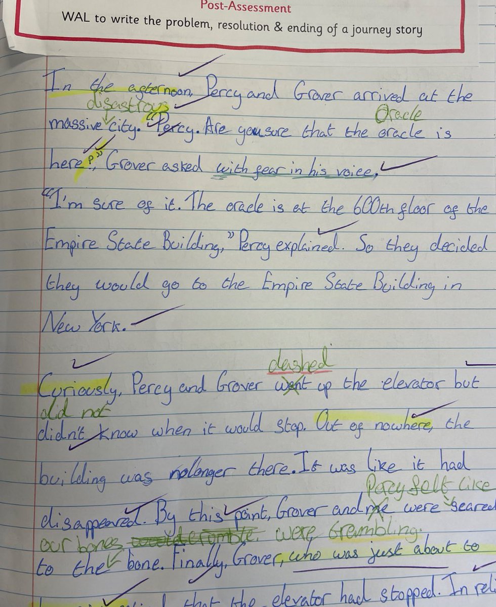 WCPSFarnham's tweet image. Here is one example of the wonderful stories that have been written in Year 5 this week. The children have been exploring journey stories using Percy Jackson as inspiration.