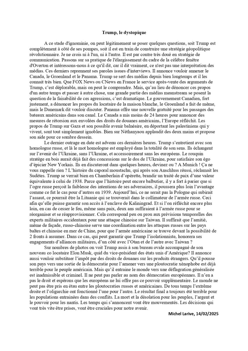 Trump, le dystopique