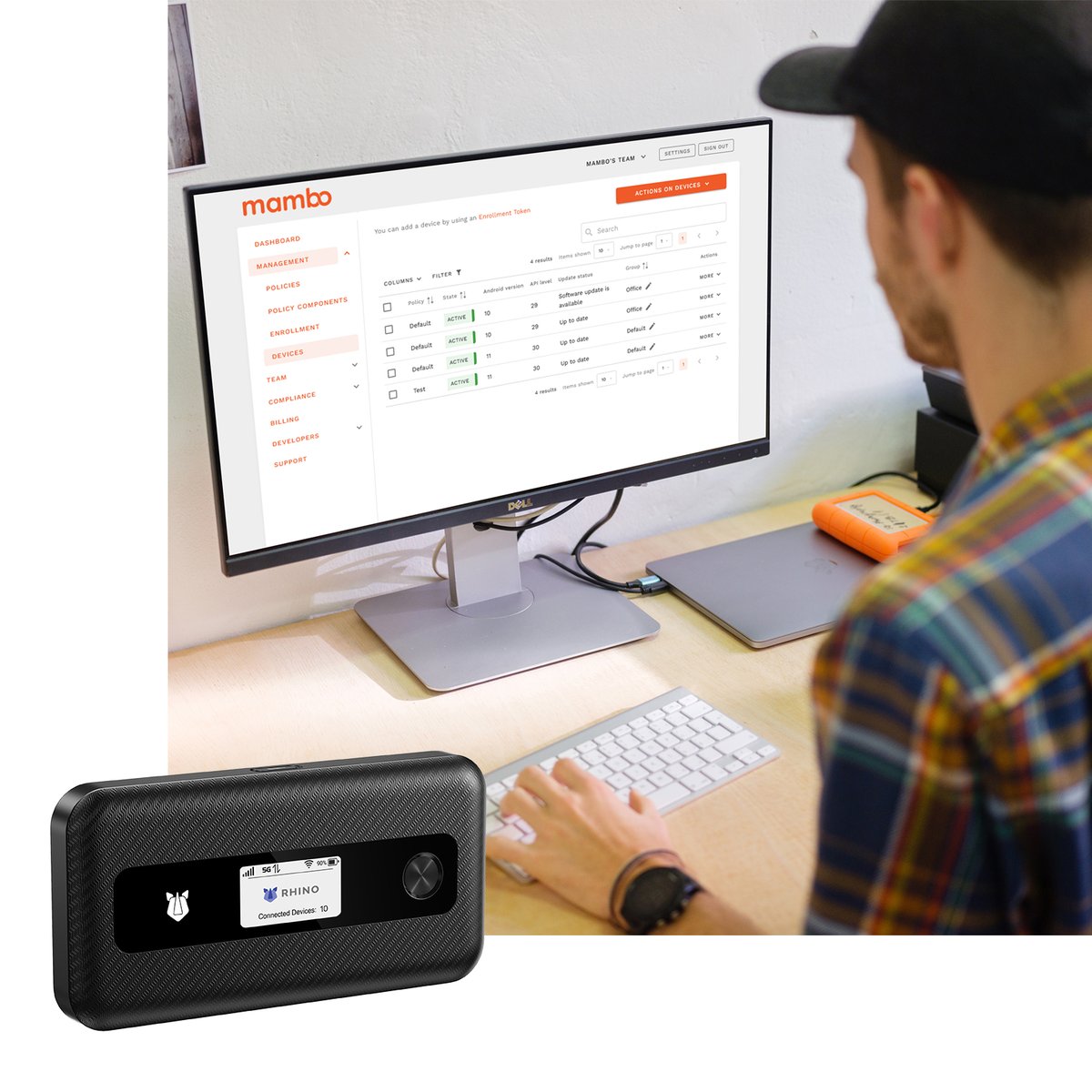 Take control of your enterprise IoT devices with Mambo EMM.

Businesses can seamlessly deploy and manage their fleets—including the newly launched RHINO H1 5G hotspot—with zero-touch provisioning, eSIM profile management, and real-time monitoring.

bit.ly/4jOAISN

#EMM