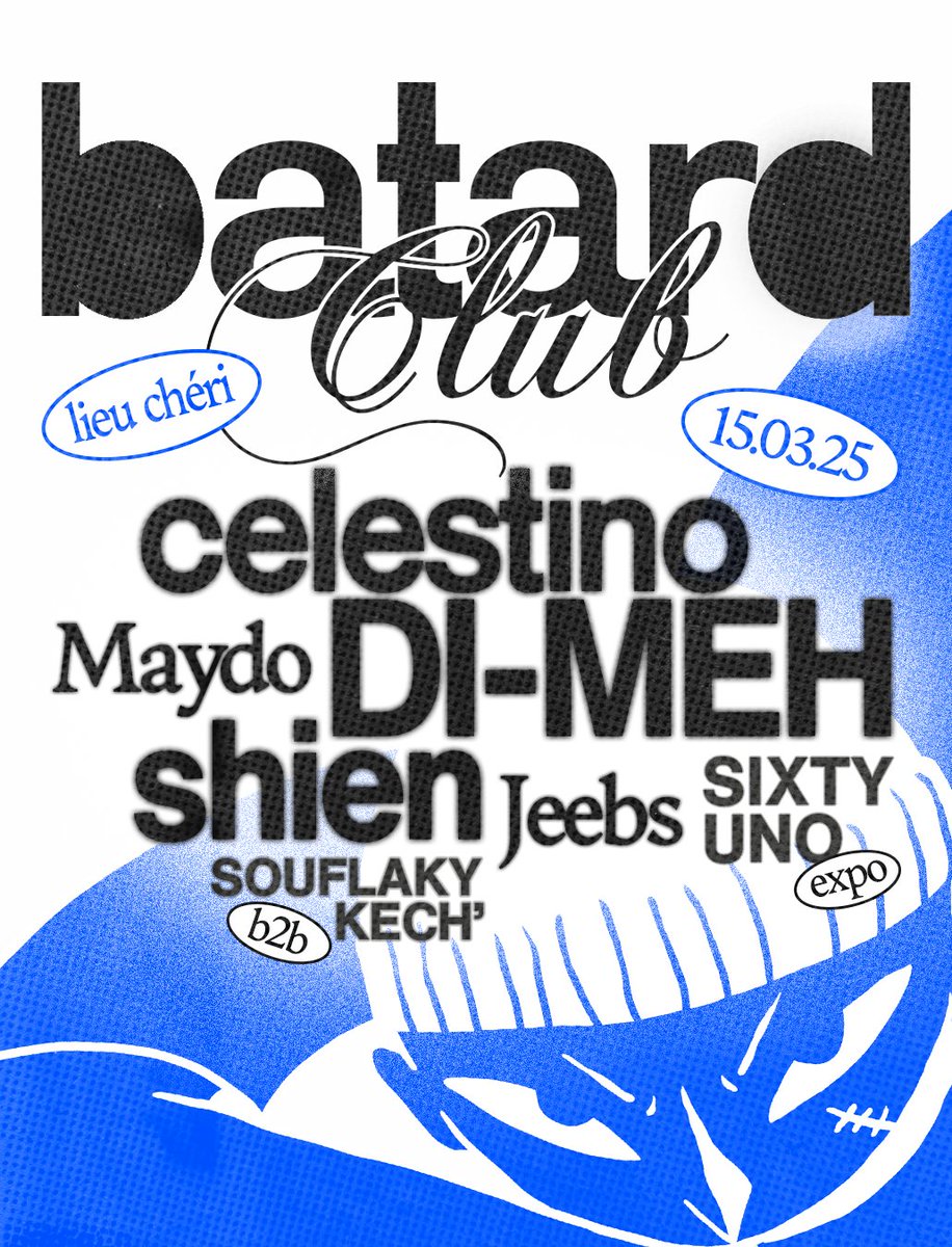 urban batard (@urbanbatard) on Twitter photo BATARD CLUB : quand Maydo Club & Urban Batard s’associent pour une soirée unique le 15 mars à Bordeaux !
★ Lives <a href="/dimeh_todo/">OV3² KOMMING SOON! 😤⏳🏴☠️</a>, <a href="/NeraShien/">Shien Nera</a>, <a href="/cxlxstino/">celestino</a>, @/iamjeebs et @/maydo__
★ DJ sets @/whoiskech b2b <a href="/Souflaky_/">JD</a>
★ Exposition de <a href="/61gelato/">Sixty Uno</a>
🎟️ link.dice.fm/Gdf95d22d900 BATARD CLUB : quand Maydo Club & Urban Batard s’associent pour une soirée unique le 15 mars à Bordeaux !
★ Lives <a href="/dimeh_todo/">OV3² KOMMING SOON! 😤⏳🏴☠️</a>, <a href="/NeraShien/">Shien Nera</a>, <a href="/cxlxstino/">celestino</a>, @/iamjeebs et @/maydo__
★ DJ sets @/whoiskech b2b <a href="/Souflaky_/">JD</a>
★ Exposition de <a href="/61gelato/">Sixty Uno</a>
🎟️ link.dice.fm/Gdf95d22d900