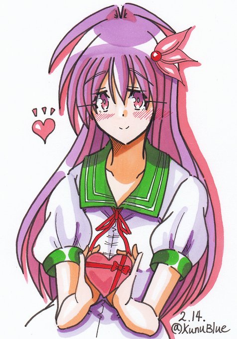 取り急ぎバレンタインデーイラスト、艦これの如月ちゃんで描きました。 