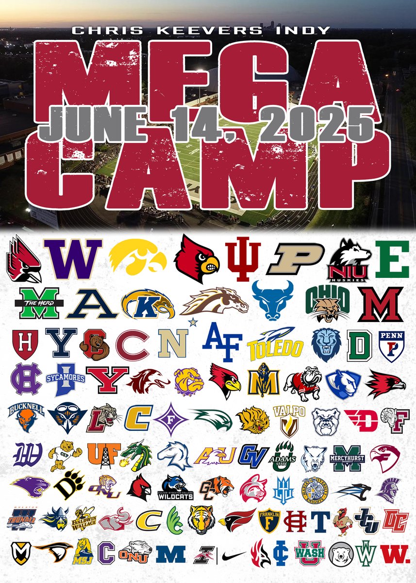The '2⃣4⃣ Chris Keevers Indy Mega Camp was a HUGE success‼️

7⃣ Sessions
1⃣0⃣0⃣➕ Institutions
3⃣0⃣0⃣➕ College Coaches

Make sure you sign up for '2⃣5⃣‼️ #⃣1⃣ place to be seen in the Midwest‼️

🗓️ June 1⃣4⃣
📍 Key Stadium

#GoHounds | #TogetherWeWin