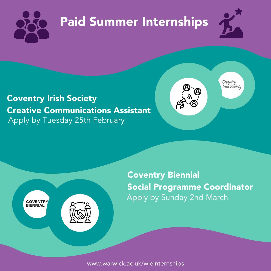 There's still time to apply for one of our paid summer internship! Visit our website to view our opportunities and apply: warwick.ac.uk/wie/getinvolve…