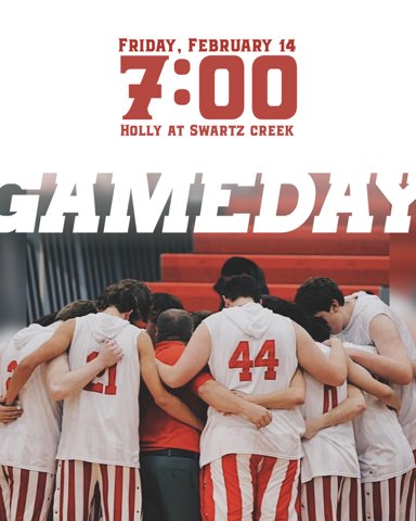 Steve DeHart (@coachdehart5) on Twitter photo Last regular season game @ Swartz Creek 
Tip off @ 7 pm. π€πΌπ₯πͺπΌπ Please come out and support these boys! 
<a href="/BronchosAD/">HollyBronchosAD</a> <a href="/FootballHolly/">Holly Football</a> <a href="/Holly_Students/">Holly Students</a> <a href="/HollyHSBaseball/">HollyBronchoBaseball</a> Last regular season game @ Swartz Creek 
Tip off @ 7 pm. π€πΌπ₯πͺπΌπ Please come out and support these boys! 
<a href="/BronchosAD/">HollyBronchosAD</a> <a href="/FootballHolly/">Holly Football</a> <a href="/Holly_Students/">Holly Students</a> <a href="/HollyHSBaseball/">HollyBronchoBaseball</a>
