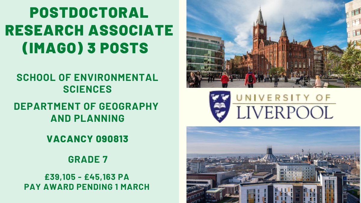 Liverpool University Jobs (@livunijobs) on Twitter photo 💥Exciting opportunity for a #PDRA to work within the new #Imagery Smart Data Service (#Imago), one of a family of data services funded by E.S.R.C’s Smart #Data #Research UK programme.
Information/Apply ➡️tinyurl.com/4kh848bz
<a href="/livunieng/">School of Engineering LivUni</a> <a href="/LivUni_EnvSci/">University of Liverpool Environmental Sciences</a> <a href="/LivUniResearch/">Research at University of Liverpool</a> 💥Exciting opportunity for a #PDRA to work within the new #Imagery Smart Data Service (#Imago), one of a family of data services funded by E.S.R.C’s Smart #Data #Research UK programme.
Information/Apply ➡️tinyurl.com/4kh848bz
<a href="/livunieng/">School of Engineering LivUni</a> <a href="/LivUni_EnvSci/">University of Liverpool Environmental Sciences</a> <a href="/LivUniResearch/">Research at University of Liverpool</a>