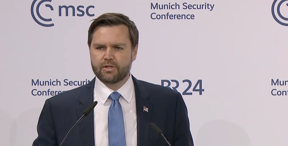 Vance spricht zuerst "the threat from within" anstatt über Russland als external threat. Das ist unfassbar. Gleiches Playbook wie in den USA, wo Trump und Vance von "the enemies from within" sprachen und damit politische Gegner meinten. #MSC2025