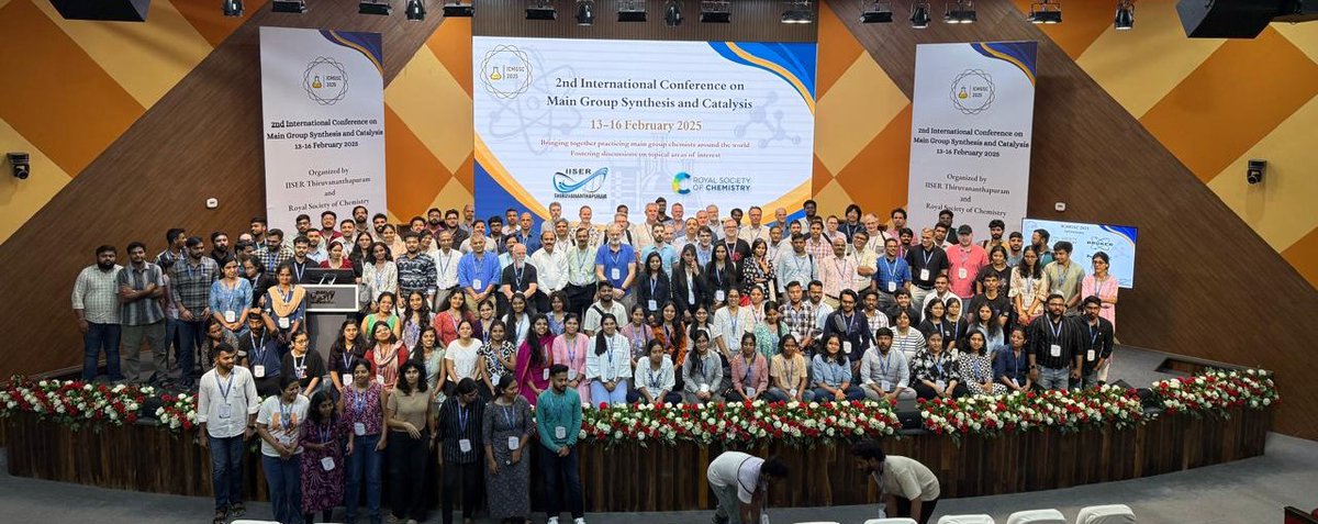 Group Photo from 2nd International Conference on the Main Group Chemistry (ICMGC 2025) jointly organized by IISER TVM and the Royal Society of Chemistry
<a href="/RoySocChem/">Royal Society of Chemistry</a> <a href="/EduMinOfIndia/">Ministry of Education</a> <a href="/jnmoorthy_IISER/">jnmoorthy</a> <a href="/MainTvm/">Main Group Chemistry @ IISERTVM</a>