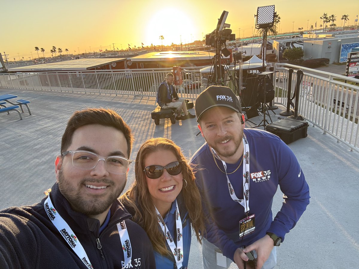 jaminielsentv's tweet photo. We’re live from @DAYTONA this morning until 11am as we preview the Great American Race — only on @fox35orlando!  🏁  #Daytona500 https://t.co/GjkqW3I3ap