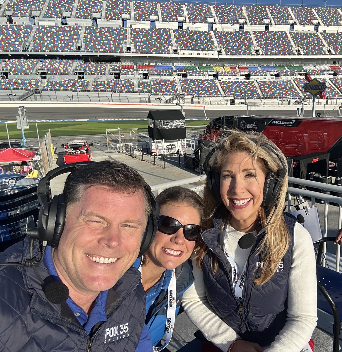jaminielsentv's tweet photo. We’re live from @DAYTONA this morning until 11am as we preview the Great American Race — only on @fox35orlando!  🏁  #Daytona500 https://t.co/GjkqW3I3ap