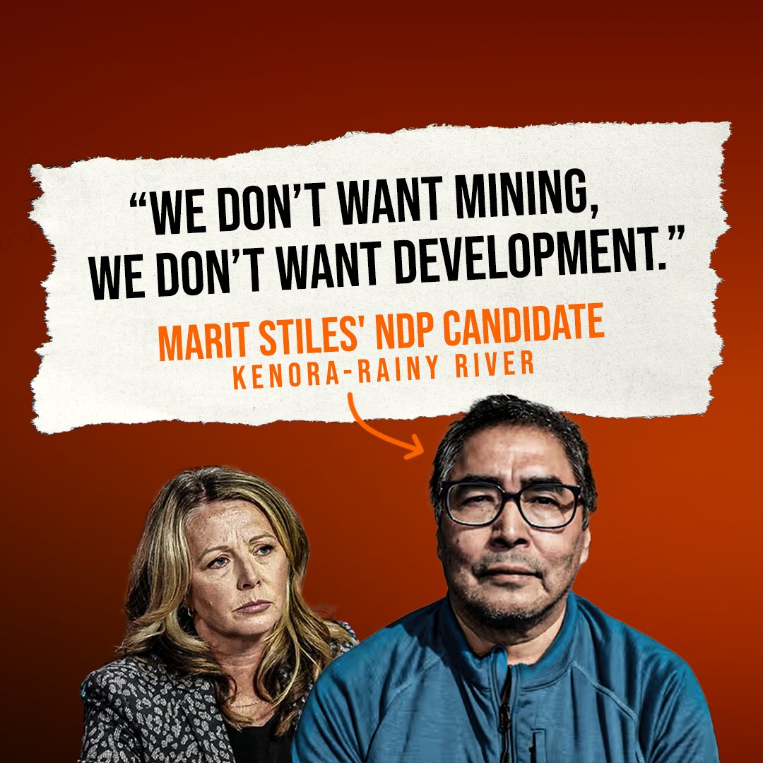 And their candidate for Kenora-Rainy River was as explicit as he could be, saying “We don’t want
mining, we don’t want development.”

Only Doug Ford and the Ontario PCs will stand up for Ontario's mining sector and protect Ontario jobs and communities in the North.