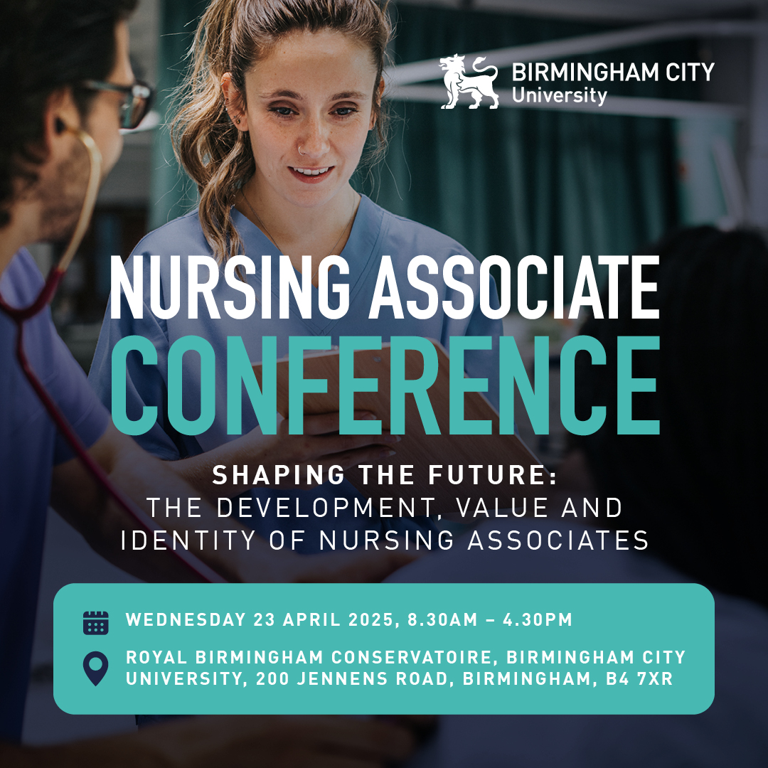 Nursing Associates &amp; Student Nursing Associates. Join us for an inspiring conference focused on your growth, identity, and career progression.
Register by 21st February to get 20% off!
Sign up now: BCU.AC.UK/NURSING-ASSOCI…
#ShapingTheFuture #NursingAssociates #ProfessionalGrowth