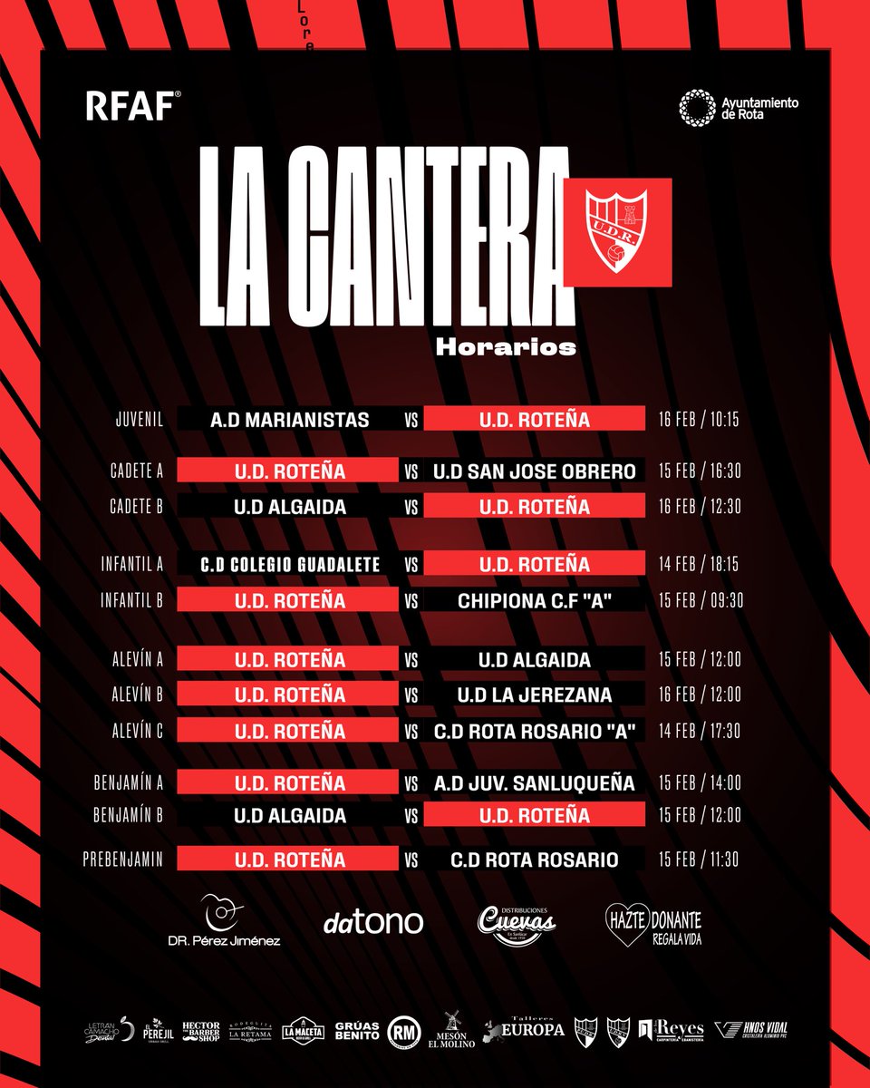 Este sábado visitaremos Guadalcacín con muchas ganas de alegrarle el domingo a la afición rojilla😏❤️🖤

A POR LOS 3 PUNTOS FAMILIA!!💪🏼