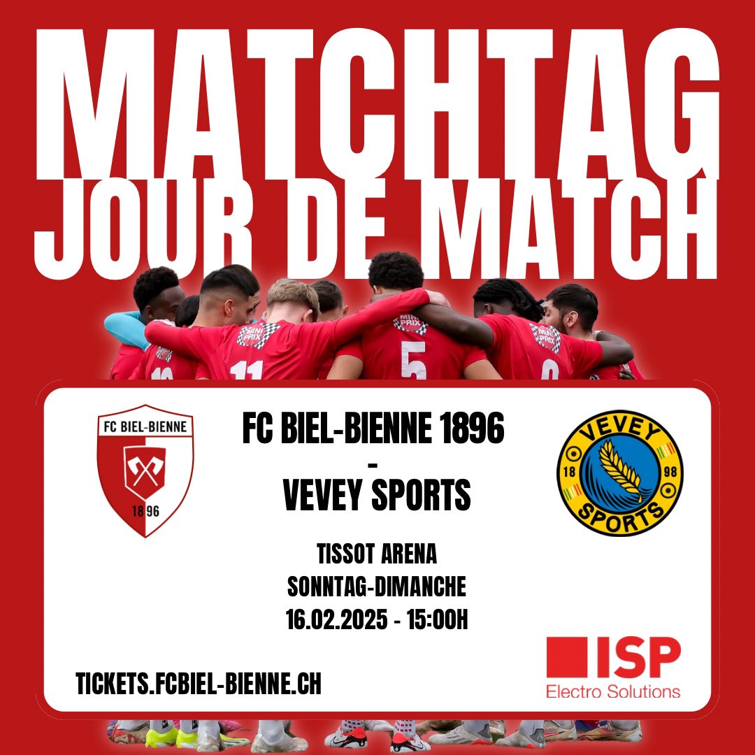 🔴⚪️

Kommt und unterstützt uns in der Tissot Arena beim Spiel gegen Vevey Sports!

—————-

Venez nous soutenir à la Tissot Arena lors du match contre Vevey Sports!