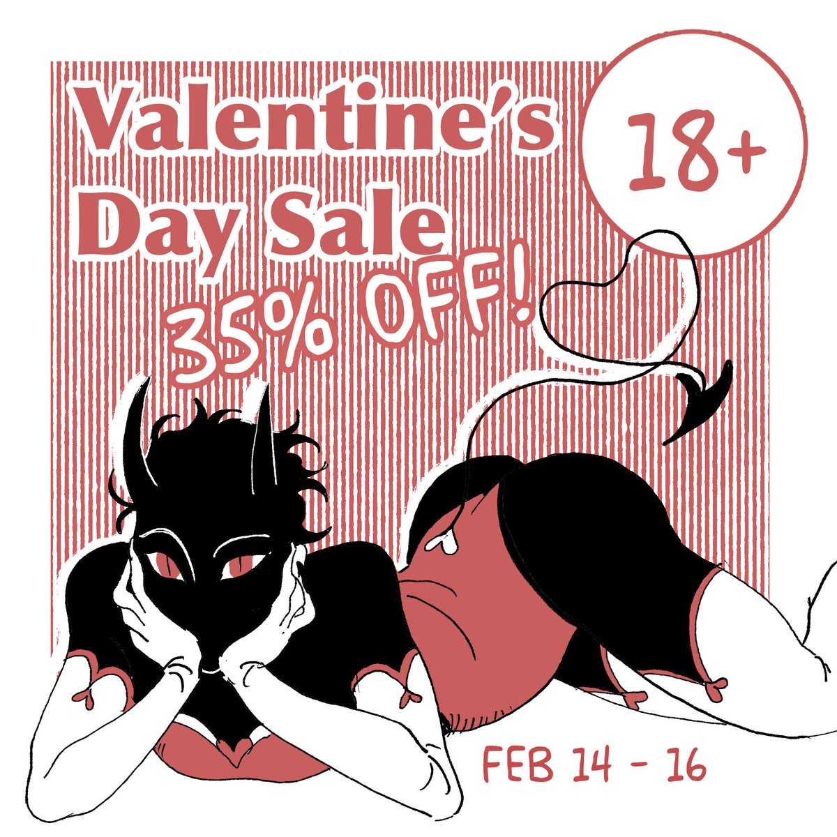 Ramlightly's tweet photo. It's that time of year again! The season of love, sex, and sales! From Feb 14 -16 I'm doing a sale with my steamy short stories, artbooks, and over a hundred pages of sketchbooks to flip through.
All for 35% off!
Go check it out on my itchio!
https://t.co/dQ4bJwcfQQ https://t.co/hTq9Z7XY8r