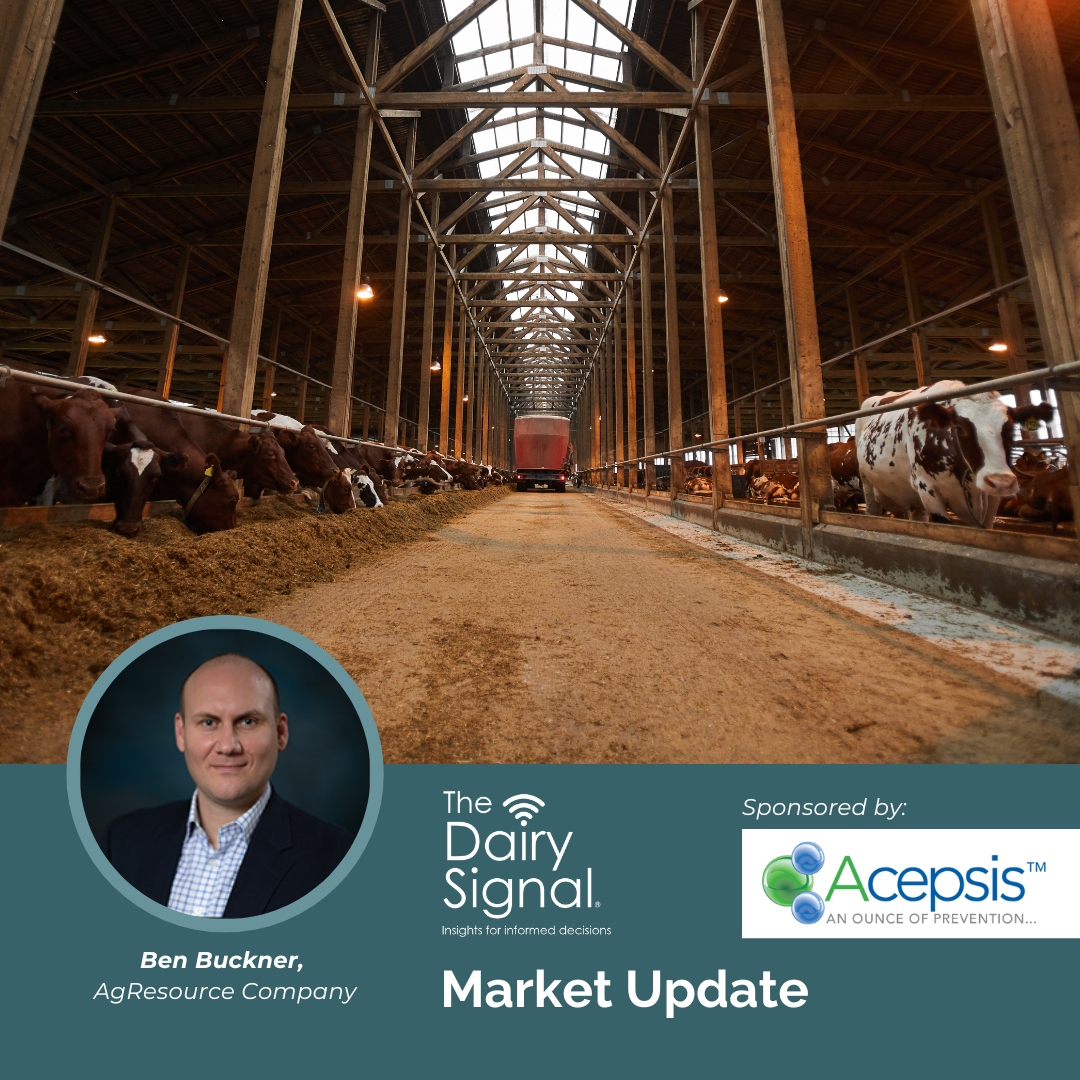 Stay ahead of shifts in commodity markets, exports, and weather in dairy. Ben Buckner from AgResource Company joins The Dairy Signal to discuss trends and their business implications. Explore insights: