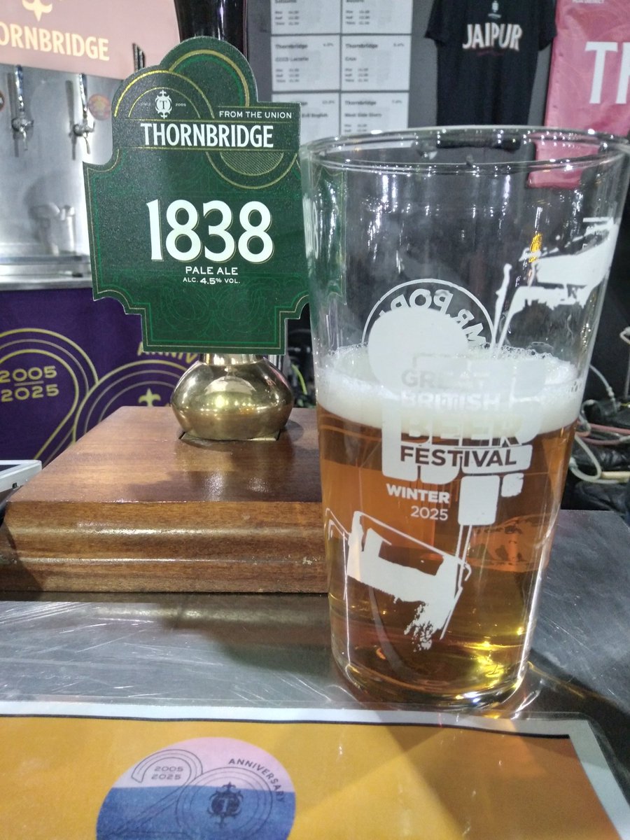 Dave Atkins (@daveratkins) on Twitter photo My first taste of this new <a href="/thornbridge/">Thornbridge Brewery</a> Union Set beer. 1838 is an impressive Pale Ale. So much flavour in a 4.5 ABV beer. Mellow & rounded. Fantastic. <a href="/GBBFWinter/">The Great British Beer Festival Winter</a> . My first taste of this new <a href="/thornbridge/">Thornbridge Brewery</a> Union Set beer. 1838 is an impressive Pale Ale. So much flavour in a 4.5 ABV beer. Mellow & rounded. Fantastic. <a href="/GBBFWinter/">The Great British Beer Festival Winter</a> .
