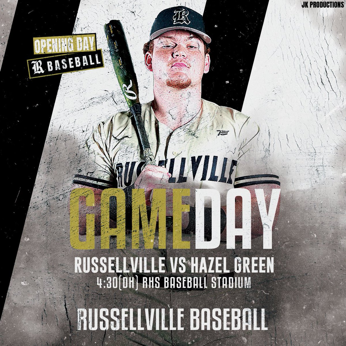 Here. We. Go 🤘🏻
The 2025 Baseball Season is here, folks! 
Come out and get your first look at the Golden Tigers today at Home 

🆚 Hazel Green
⌚️: 4:30 &amp; 6:30 - Varsity Only 
📍: RHS Baseball Stadium
🎟️: gofan.co/event/3204711 or Cash Gate