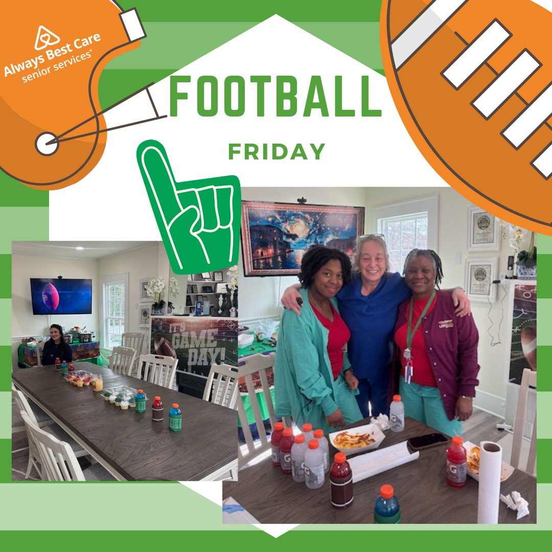 abcNWLA's tweet photo. Last Friday we hosted Football Friday! 🏈 The office staff and caregivers wear encouraged to wear their favorite team jersey or shirt. 

#OfficeFun #FootballFriday #AlwaysBestCare #SeniorCare #SeniorServices #Elderly #ElderlyCare #Caregiver #Caregiving #NWLA #TeamJersey https://t.co/LBzxE3X4a9