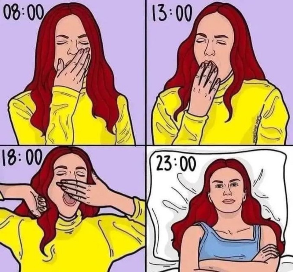 "Vc costuma sentir muito sono?"

eu:
