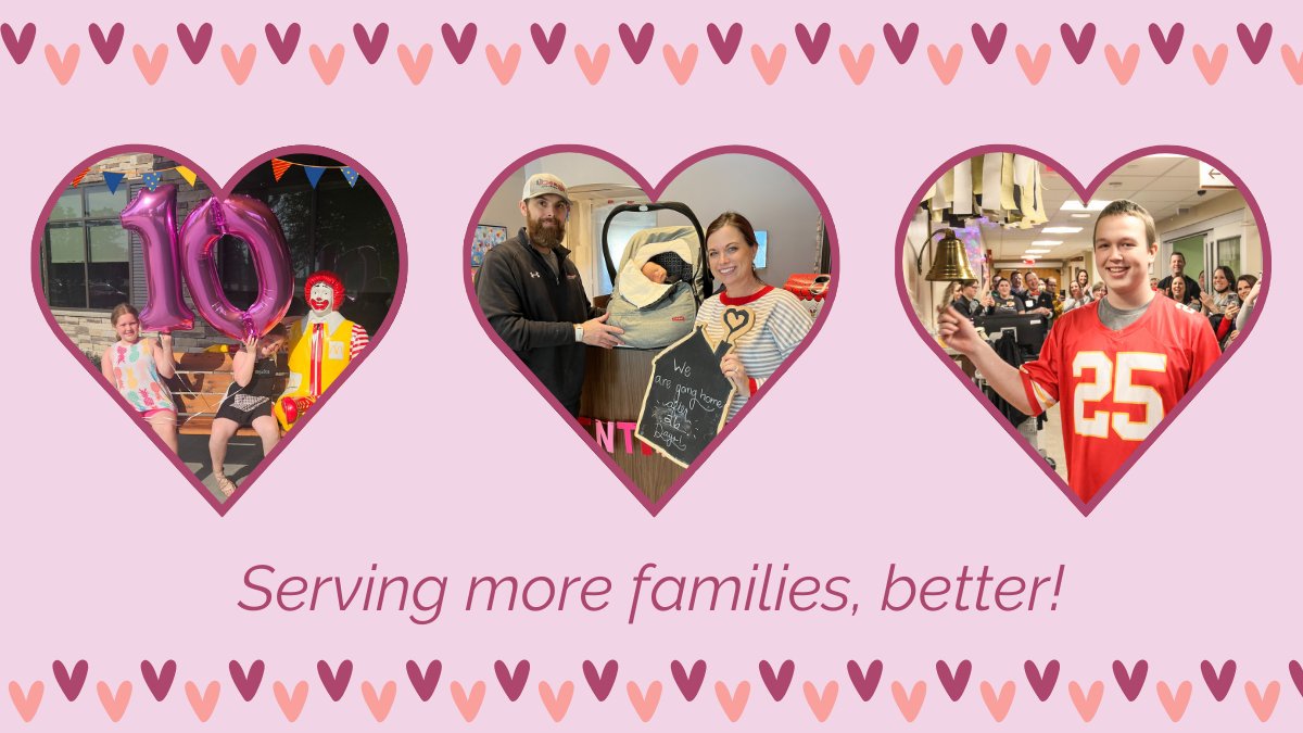 Happy Valentine's Day!
Thank you for giving families a loving place to stay, within steps of where their children are receiving treatment, at no cost to them ❤️