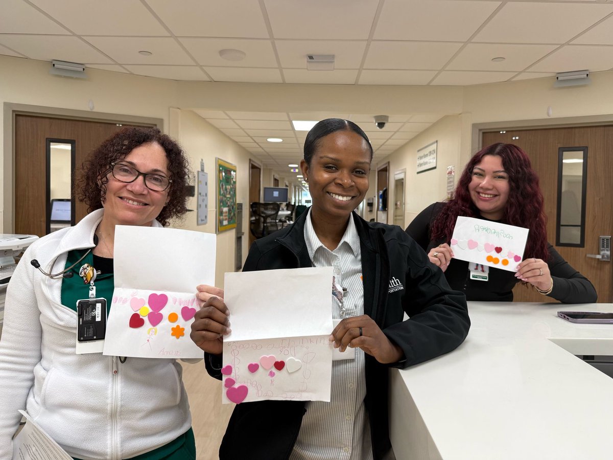 UMiamiHealth's tweet photo. In honor of #ValentinesDay, our amazing patient food services team partnered with local schools to collect handmade cards for patients. These heartfelt creations were shared with meals, spreading love. ❤️ Thank you to the teachers &amp; students who make this tradition special! 🙌 https://t.co/RsETrwlLyG