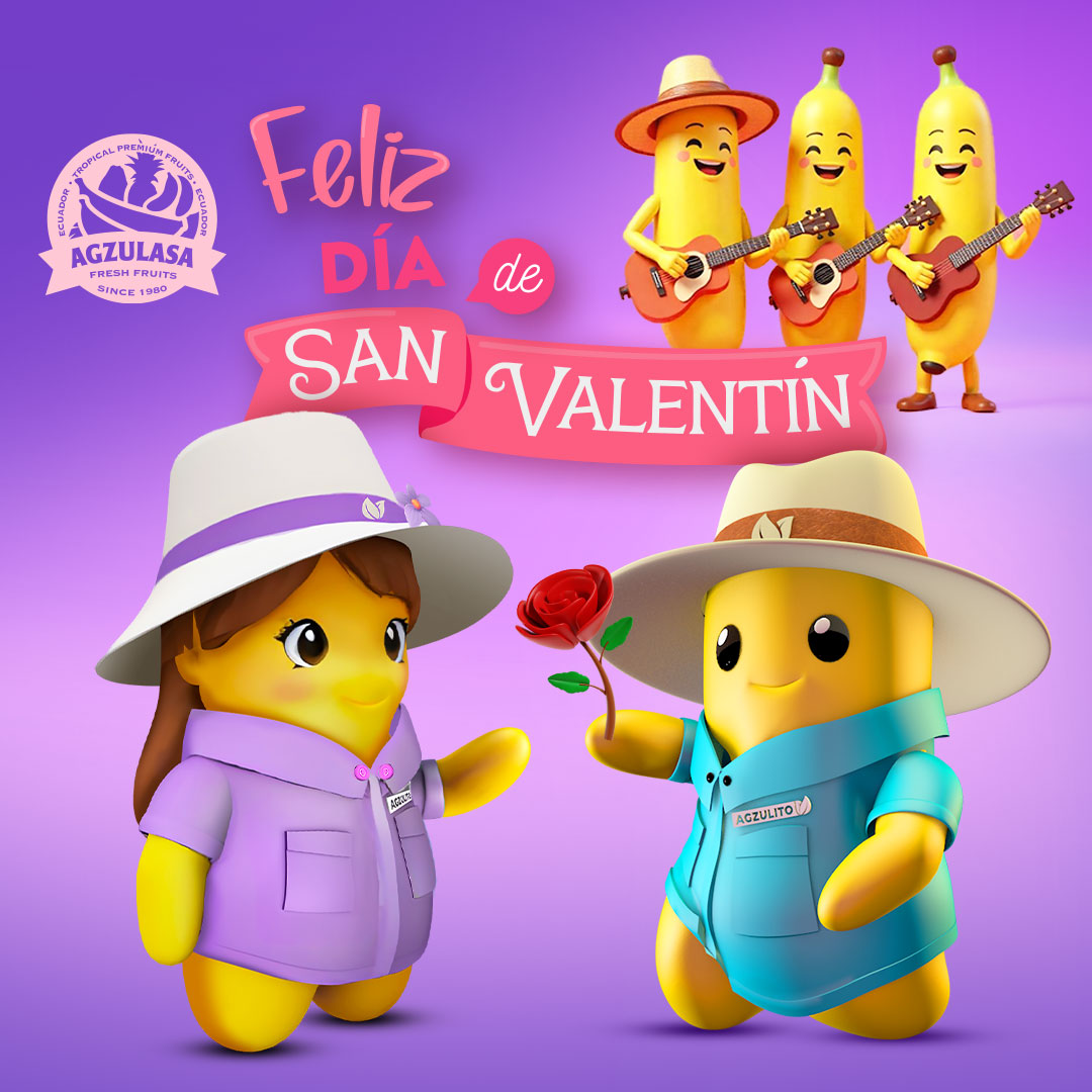 💜🍌 El amor está en el aire... y en nuestros campos de banano! 🌿✨

En Agzulasa celebramos el Día de San Valentín con cariño, compromiso y, por supuesto, ¡bananas llenas de dulzura! 💛🌹

Porque el amor, al igual que nuestras frutas, se cultiva con dedicación y cuidado. 🌱💫