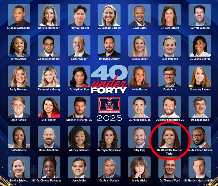 RichDuszak's tweet photo. Hearty congratulations to @UMMCRads vice chair for education, Dr. Charlotte Taylor, just named to the 2025 @OleMiss 40 under 40 alumni! https://t.co/3L2I87MHZv
