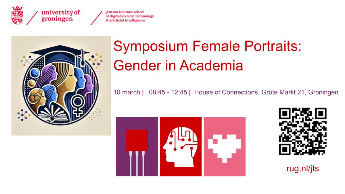 Jantina Tammes School: Digital Society, Tech & AI (@jtschool_ug) on Twitter photo 📢 Save the Date! On 10 March 2025, 08:45-12:45, at House of Connections, Groningen, join <a href="/YAGroningen/">Young Academy Groningen</a> & Jantina Tammes School for a symposium on #gender in academia. Bring your breakfast & join the discussion!
👉More info: tinyurl.com/yfp6nnnb 📢 Save the Date! On 10 March 2025, 08:45-12:45, at House of Connections, Groningen, join <a href="/YAGroningen/">Young Academy Groningen</a> & Jantina Tammes School for a symposium on #gender in academia. Bring your breakfast & join the discussion!
👉More info: tinyurl.com/yfp6nnnb