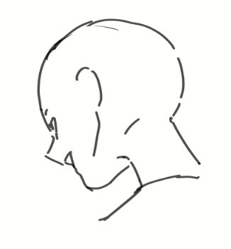 夏芽、アイデンティティが隠れるのでこの角度では描けない。 