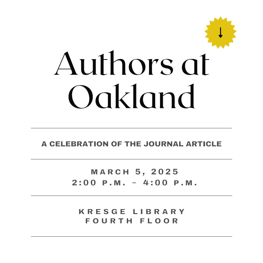 Join the Kresge Library in celebrating OU authors on Mar. 5! 

#oaklanduniversity #events #writing #rhetoric