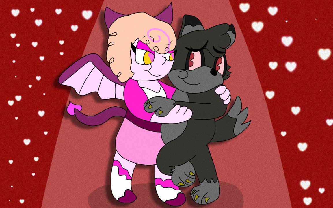 cart0on_hound's tweet photo. valentines day art trade with @Devcup_ceo 

The one on the left is mine :P https://t.co/CpJ9bfvcd5
