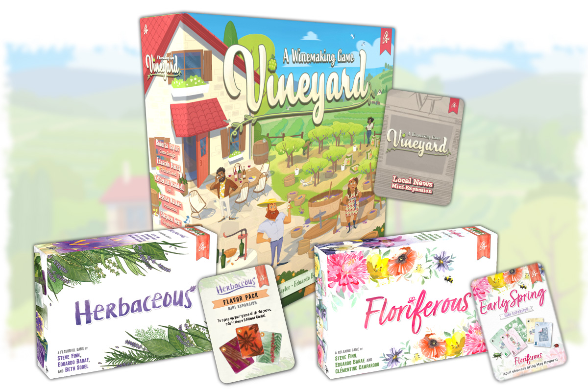 ❤️🛍️ Get 2 of our bestselling games with our upcoming game, Vineyard! The PFG Bundle includes Vineyard, Herbaceous, Floriferous, and a FREE mini-expansion for each game. Head over to Kickstarter to find out more! ➡️ kickstarter.com/projects/ebara…
