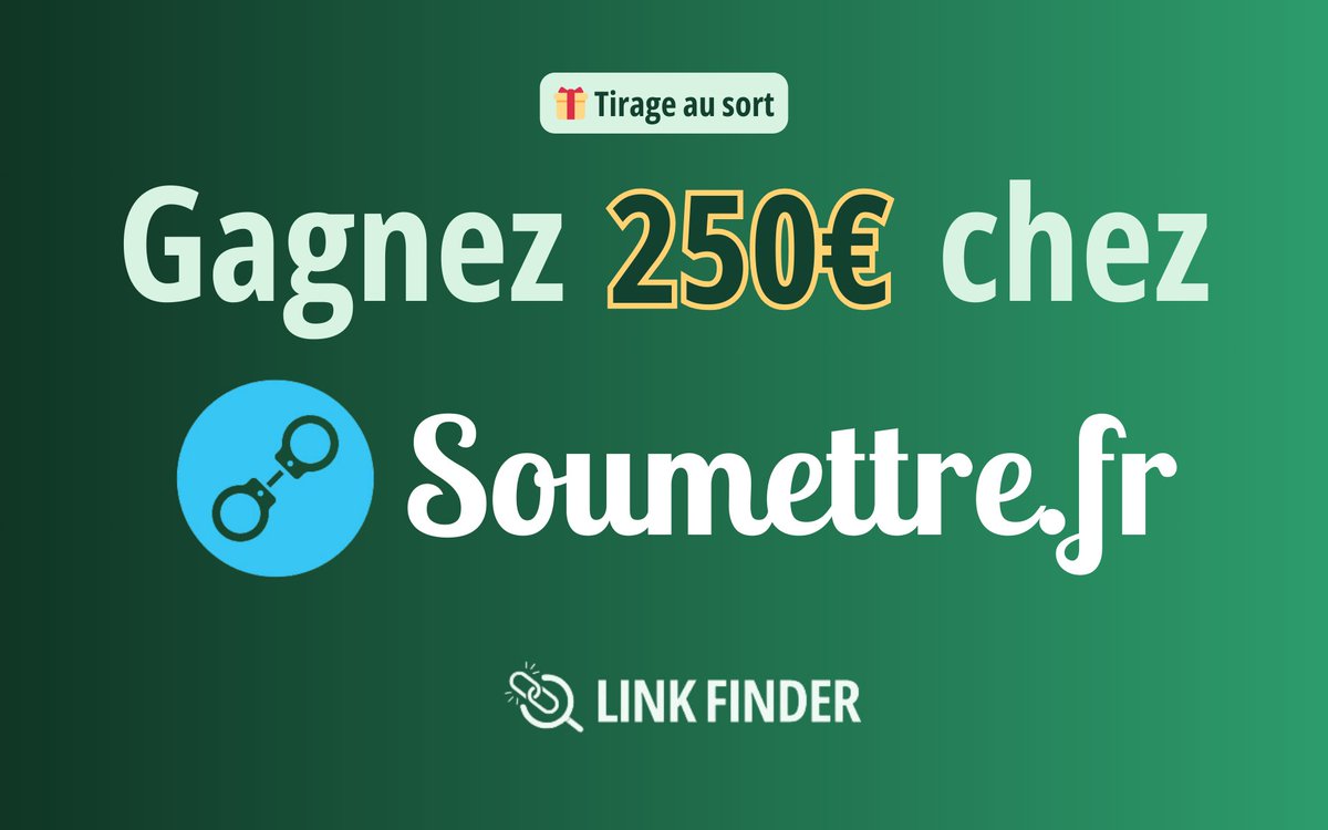 🇫🇷 Link-Finder France (@linkfinderok) on Twitter photo 🚀 Gagnez 250€ de crédit sur Soumettre ! 🚀
📌 Pour participer :
✅ Être client de Link Finder et avoir un compte chez Soumettre
✅ RT + Follow <a href="/soumettrefr/">Soumettre.fr</a> & <a href="/LinkFinderOK/">Link Finder</a>
📅 Résultat du tirage au sort dans 7 jours !
Bonne chance 🍀 🚀 Gagnez 250€ de crédit sur Soumettre ! 🚀
📌 Pour participer :
✅ Être client de Link Finder et avoir un compte chez Soumettre
✅ RT + Follow <a href="/soumettrefr/">Soumettre.fr</a> & <a href="/LinkFinderOK/">Link Finder</a>
📅 Résultat du tirage au sort dans 7 jours !
Bonne chance 🍀