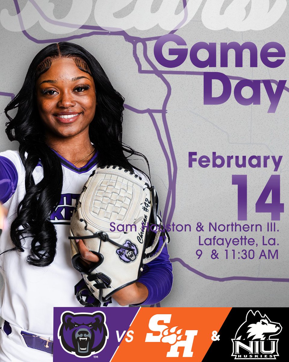 It's GAME DAY! We open the Ragin' Cajun Invitational with Sam Houston at 9 AM, then turn around and play Northern Illinois!

🆚- Sam Houston/Northern Ill.
📍- Lafayette, La.
📊(1)- bit.ly/41hqYc8
📊(2)- bit.ly/3CGeYrv

#BearClawsUp