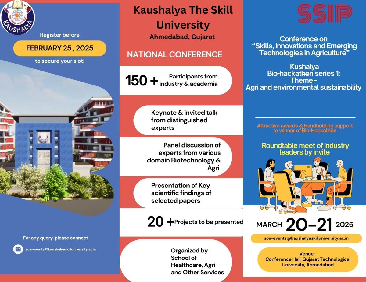 🏆 Prizes, Incubation &amp; Mentorship!

🎟 Register: Link
🔗 Details: Link

#AgriConclave2025 #BioHackathon #AgriTech

(2/2)