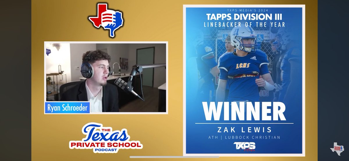 Chris Softley (@coachsoftley) on Twitter photo Congrats to <a href="/LCEagleFootball/">LC Football</a> standouts <a href="/HornWelker/">Welker Horn</a>, <a href="/KeatonLee_10/">Keaton Lee</a>, and Zak Lewis!
Another worthy recognition from a record breaking season.
Thankful for each of you and the teammates you represent!
#maxout
<a href="/TXPSMedia/">Texas Private School Media</a> <a href="/LCHSEagles/">LC Athletic Department</a> <a href="/RandyRosetta/">Randy Rosetta</a> <a href="/Coach_Softley/">Coach Softley</a> <a href="/Coach_ATimmons/">Alex Timmons</a> Congrats to <a href="/LCEagleFootball/">LC Football</a> standouts <a href="/HornWelker/">Welker Horn</a>, <a href="/KeatonLee_10/">Keaton Lee</a>, and Zak Lewis!
Another worthy recognition from a record breaking season.
Thankful for each of you and the teammates you represent!
#maxout
<a href="/TXPSMedia/">Texas Private School Media</a> <a href="/LCHSEagles/">LC Athletic Department</a> <a href="/RandyRosetta/">Randy Rosetta</a> <a href="/Coach_Softley/">Coach Softley</a> <a href="/Coach_ATimmons/">Alex Timmons</a>