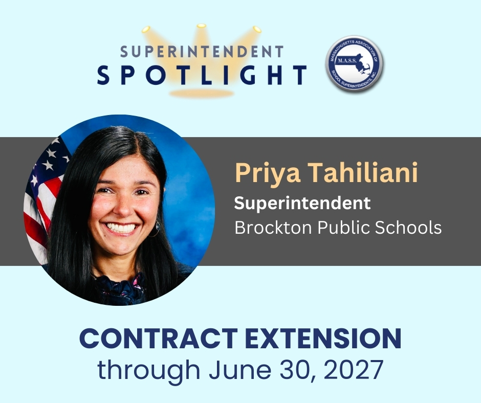 M.A.S.S. (@massupt) on Twitter photo The School Committee has extended the contract of Priya Tahiliani as Superintendent of <a href="/BrocktonSchools/">Brockton Public Schools</a> through June 30, 2027. Congratulations, <a href="/TahilianiPriya/">Priya Tahiliani</a>! bit.ly/3X09Q8r The School Committee has extended the contract of Priya Tahiliani as Superintendent of <a href="/BrocktonSchools/">Brockton Public Schools</a> through June 30, 2027. Congratulations, <a href="/TahilianiPriya/">Priya Tahiliani</a>! bit.ly/3X09Q8r