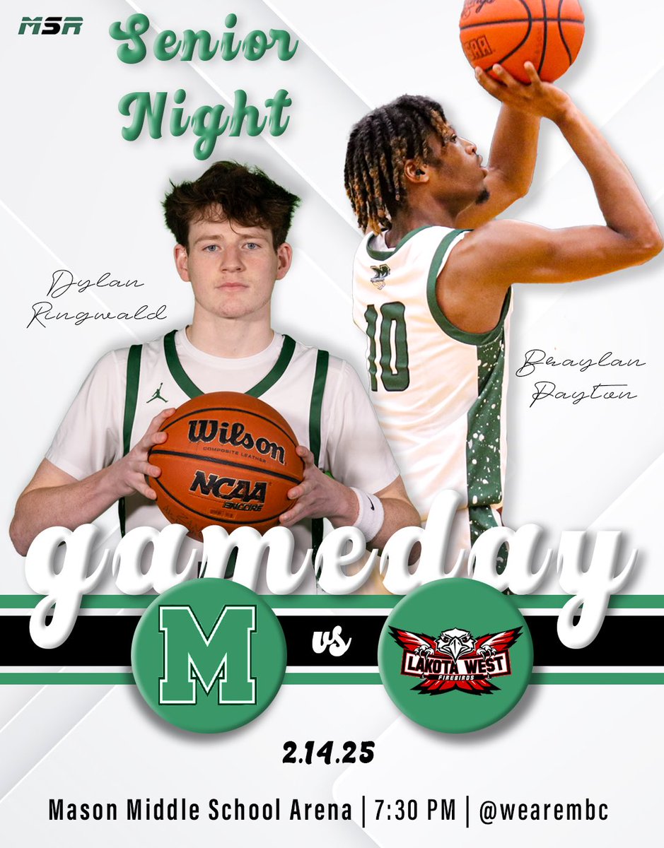 Mason Sports Radio (@mhssportsradio) on Twitter photo SENIOR NIGHT GAMEDAYโผ๏ธ
๐| <a href="/BasketballMason/">Mason Comets Boys Basketball</a> takes on the Lakota West Firebirds for their final game of the regular season
๐| Mason Middle School Arena
โฐ| 7:30 PM
๐๏ธ| Isaac Vargo & <a href="/PennettiDaniel/">Daniel Pennetti</a>
๐บ| Tune in @ wearembc on YouTube
Graphic: <a href="/alyssaf0723/">Alyssa</a> SENIOR NIGHT GAMEDAYโผ๏ธ
๐| <a href="/BasketballMason/">Mason Comets Boys Basketball</a> takes on the Lakota West Firebirds for their final game of the regular season
๐| Mason Middle School Arena
โฐ| 7:30 PM
๐๏ธ| Isaac Vargo & <a href="/PennettiDaniel/">Daniel Pennetti</a>
๐บ| Tune in @ wearembc on YouTube
Graphic: <a href="/alyssaf0723/">Alyssa</a>