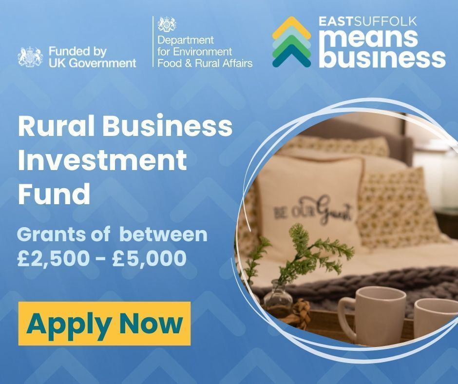 EastSuffolkMeansBusiness (@esmbiz) on Twitter photo CLOSING SOON! Due to minimal amount of funds being left available for the Rural Business Investment Fund, <a href="/EastSuffolk/">East Suffolk Council</a> have re-opened this scheme for grant applications of between £2,500 - £5,000 with applications due by 4pm on Friday 21st February 2025.
buff.ly/3pOWXR3 CLOSING SOON! Due to minimal amount of funds being left available for the Rural Business Investment Fund, <a href="/EastSuffolk/">East Suffolk Council</a> have re-opened this scheme for grant applications of between £2,500 - £5,000 with applications due by 4pm on Friday 21st February 2025.
buff.ly/3pOWXR3