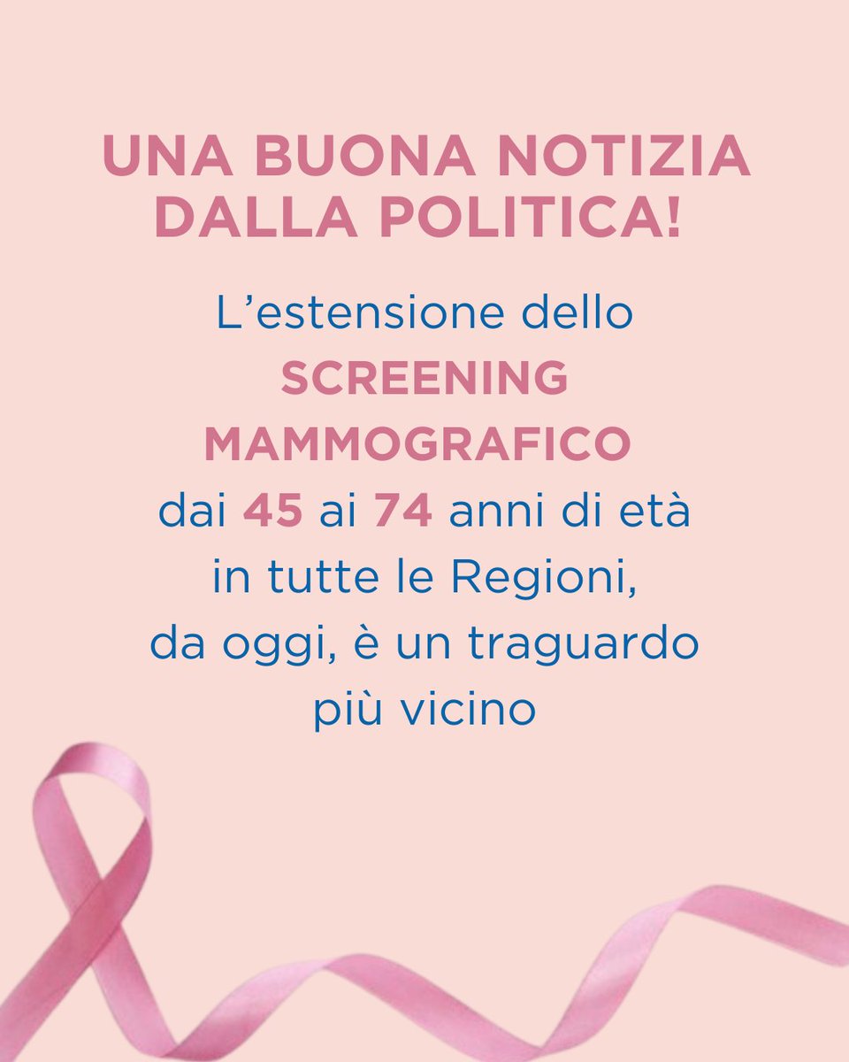 Europa Donna Italia (@europadonnait) on Twitter photo Il Senato approva l’ampliamento degli screening per il tumore al seno alle donne coinvolte nelle fasce d'età 45-50 e 70-74 anni. Un passo avanti per la prevenzione! Grazie alle Senatrici <a href="/raffaellapaita/">Raffaella Paita</a> e <a href="/YleniaZambito/">Ylenia Zambito</a> e a chi ha sostenuto questa misura. Il Senato approva l’ampliamento degli screening per il tumore al seno alle donne coinvolte nelle fasce d'età 45-50 e 70-74 anni. Un passo avanti per la prevenzione! Grazie alle Senatrici <a href="/raffaellapaita/">Raffaella Paita</a> e <a href="/YleniaZambito/">Ylenia Zambito</a> e a chi ha sostenuto questa misura.