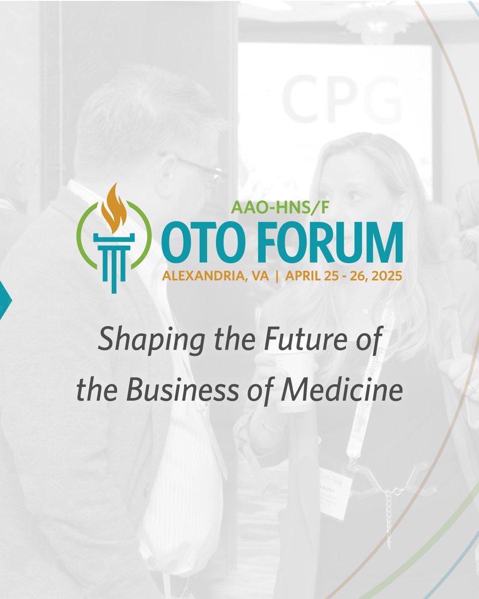 AAOHNS's tweet image. Inspiring new connections are made at the OTO Forum—just ask last year’s attendees! Ready to expand your network? Join us at the 2025 OTO Forum!

🗓️ April 25–26 📍 The Westin Alexandria Old Town

#ENTX #ENTTwitter #MedTwitter hubs.ly/Q036LvF20