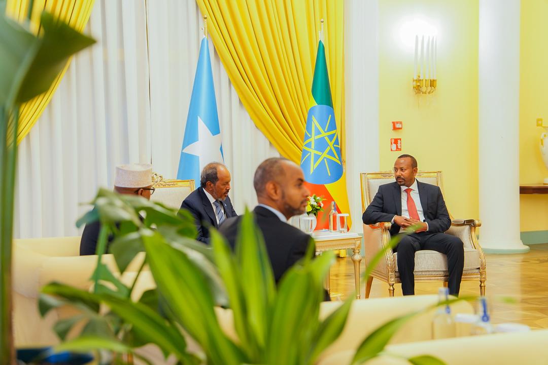 AbiyAhmedAli's tweet photo. Welcome back to #Ethiopia, President @HassanSMohamud. Our frequent engagements are key to strengthening our ties and enhancing cooperation. https://t.co/htEUG77Wd0