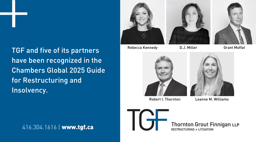 TGF and five of its partners have been recognized in the Chambers Global 2025 Guide for Restructuring and Insolvency. tinyurl.com/mr2sxdac