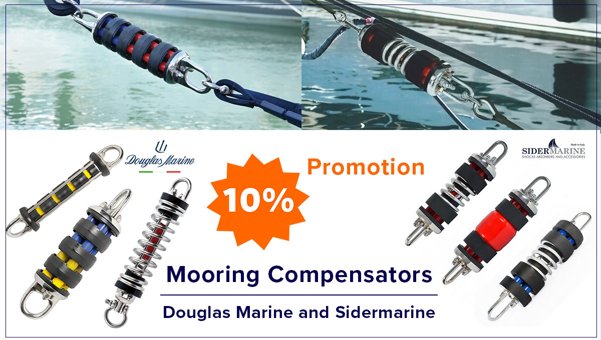JimmyGreenShop's tweet photo. Protect your mooring ropes and deck fittings from excess strain with Stainless Steel Rated Mooring Spring Compensators from Douglas Marine and SIDERMARINE. Find out more: https://t.co/tKFpqvBIyM #MarineGear #yachtmaintenance #mooring https://t.co/MyI90QlnJr