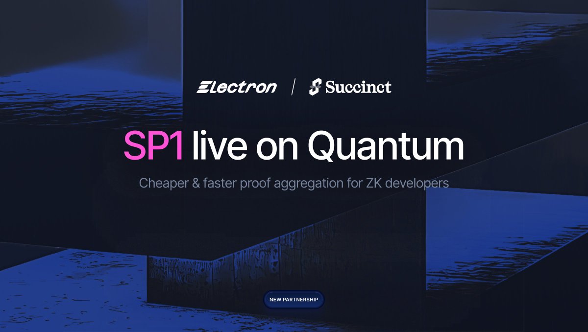 We are working with <a href="/SuccinctLabs/">Succinct</a> to bring our proof aggregation layer, Quantum, to SP1 developers, reducing verification costs by 95%.

You can now verify your proofs in <14K gas