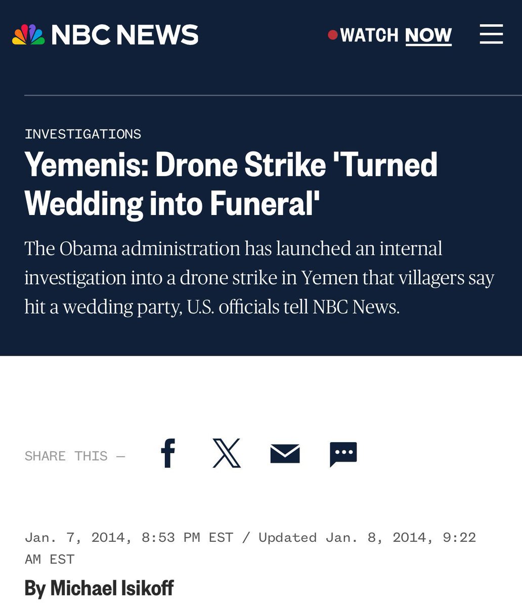 fOrGiVeNcHy's tweet image. On Dec. 12, 2013, Obama bombed a wedding in Yemen, which killed 12 innocent people &amp;amp; injured 14 others

Abdallah Mabkhut al-Ameri, the groom, described the events:

“The mood was joyful &amp;amp; I was so pleased. I was surrounded with friends &amp;amp; family. I was so happy…Then we were hit.”
