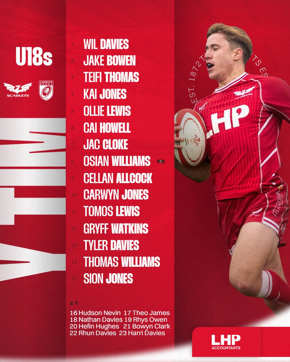 🏆  It's semi-final time for our U18s!!

Here's how we line up for Sunday's RAG clash against Cardiff at Llandovery (1pm KO)

Tîm D18 y Scarlets i chwarae yn y rownd gynderfynol yn erbyn Caerdydd ar ddydd Sul

Story 🔗 bit.ly/42STIJx

#nextgeneration #ygenhedlaethnesaf
