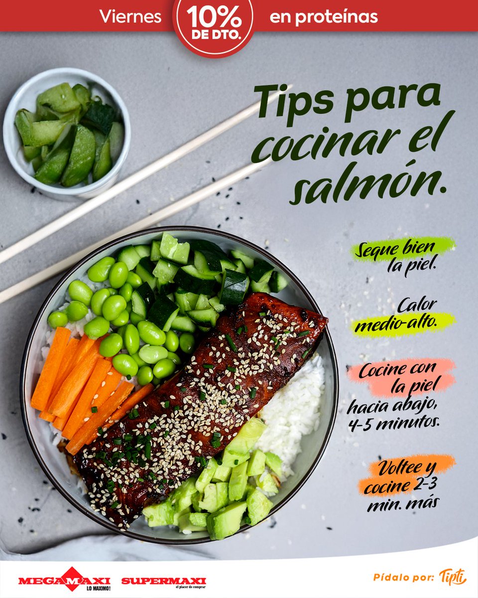 🐟✨ ¡Cocine el salmón perfecto con estos tips!
Y recuerde que todos los viernes tiene el 10% de descuento en su proteína favorita 🛒✨

¡Le esperamos!

🛒 Pídalo a través de @tipti.market o tipti.com.ec 🧡