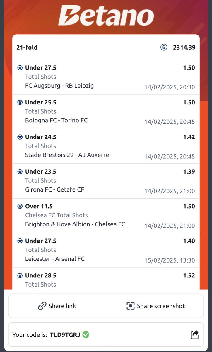 DavsmartMEDIA_1's tweet image. Total shot on goal 🥅/ Total shot on target 🥅

We are winning this week
🍀🍀🍀🍀🍀🍀🍀💥💥💥💥💥💥

#Code1 - SJV5NSV9 = 2.9k odds
#Code2 - TLD9TGRJ = 2.3k odds 
#Code3 - VWQQJYB5 = 200 odds

Tag ur favorite punter for edit ✍️ 
@_tru_faith @Dc_Sunnyfresh @Ekitipikin